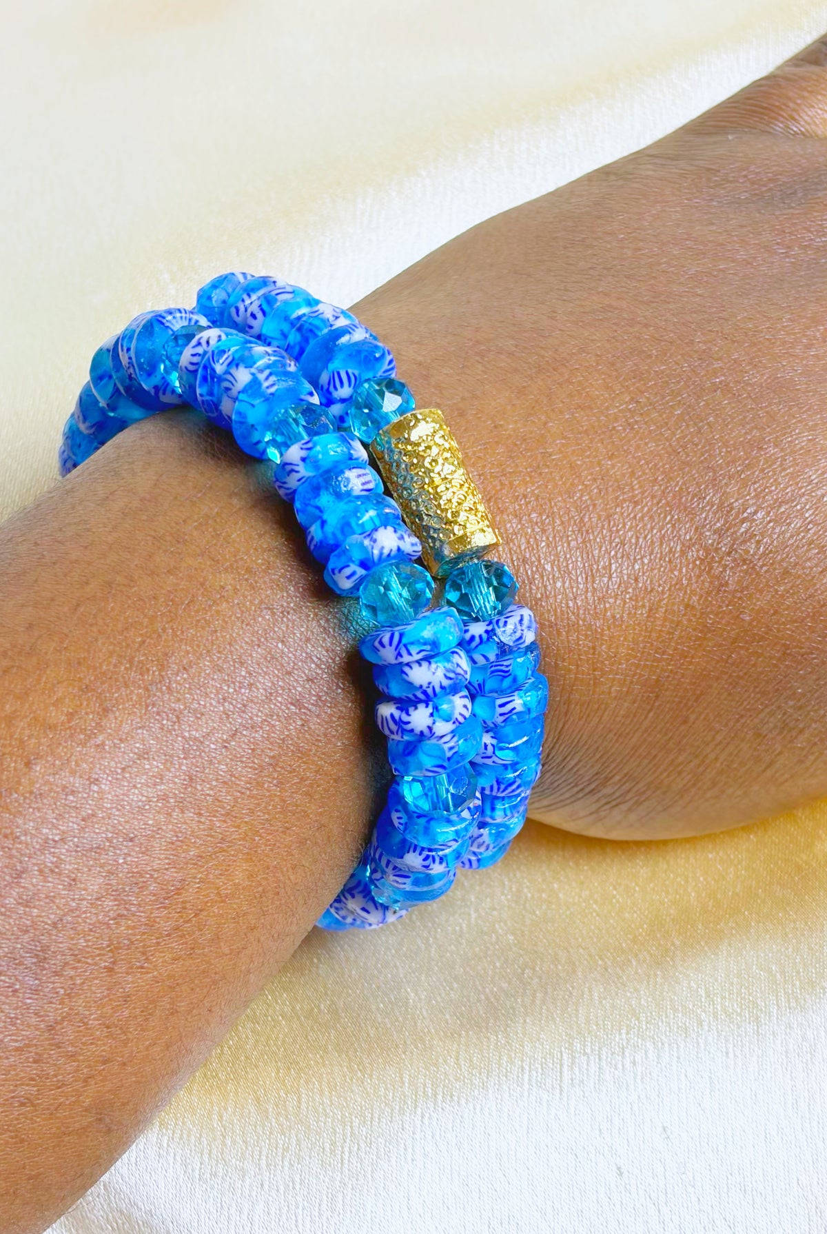 Royal Blue Bracelet - blue Krobo beads handmade bracelet