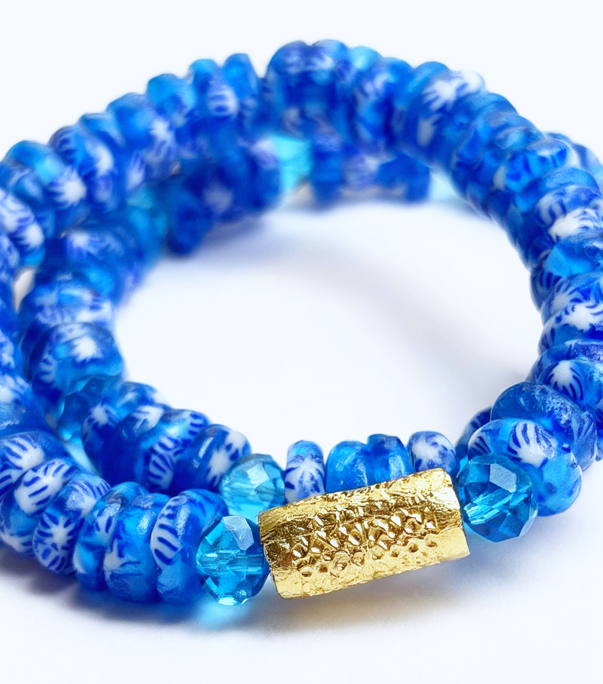 Royal Blue Bracelet - blue Krobo beads handmade bracelet